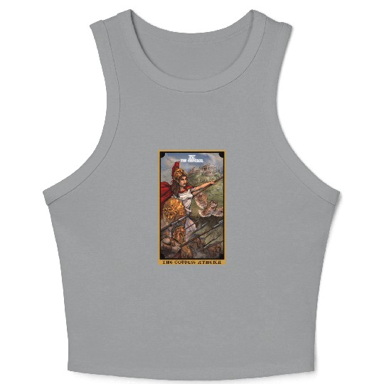 The Goddess Athena The Emperor Tarot Card Greek Crop Tank Top