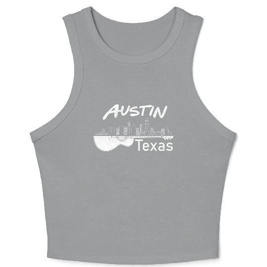 Austin Texas Souvenir Guitar Music Lover Gift Men Crop Tank Top