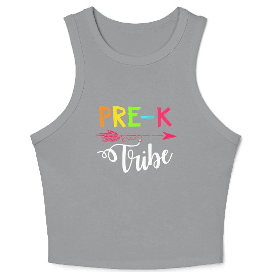 Team Pre K Teacher Tribe Back To School Crop Tank Top