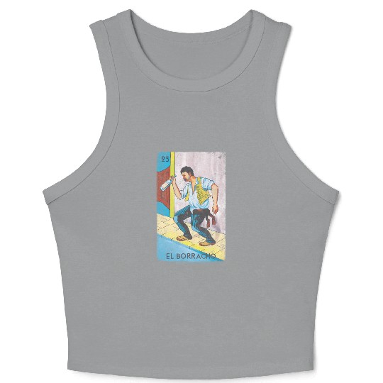 Loteria El Borracho Colorful Tarot Card Crop Tank Top