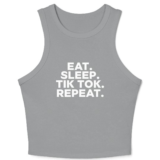 Eat Sleep tiktok Repeat retro vintage colors Crop Tank Top