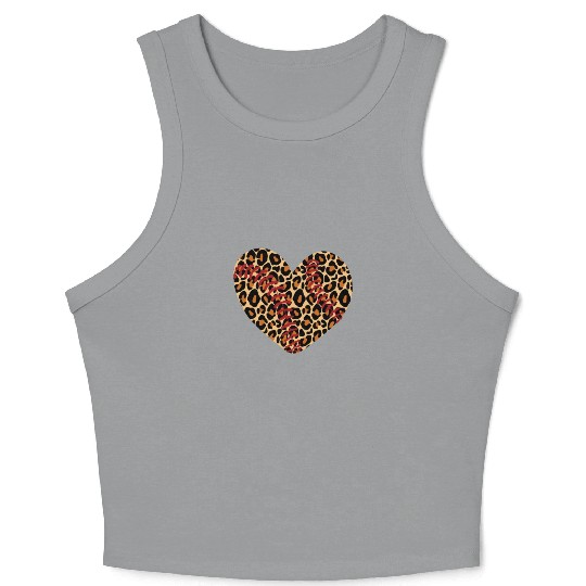 Baseball Leopard Heart Crop Tank Top Cute Mom Dad Men Women