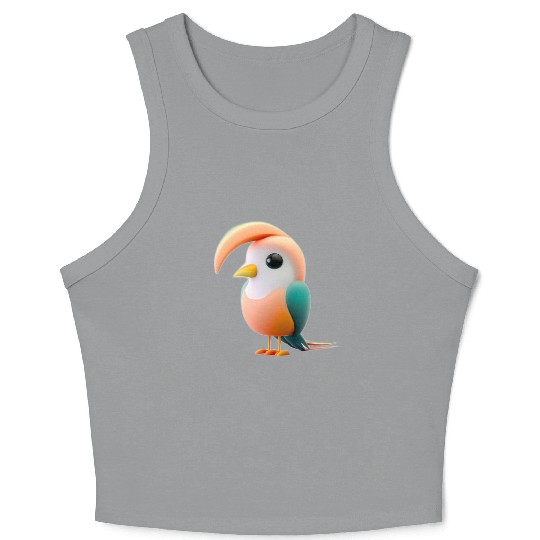 Cute Bird of Paradise 3D Render Crop Tank Top