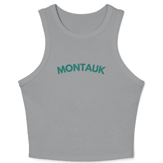 Montauk New York Vintage College Style (Green) Crop Tank Top