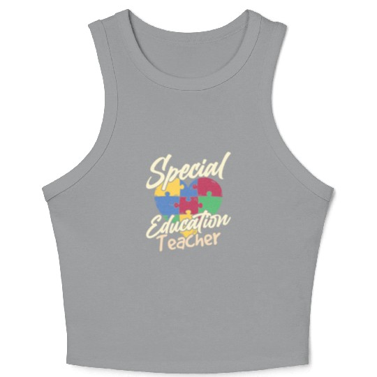 Special Education Teacher Cute Sped Awareness Crop Tank Top