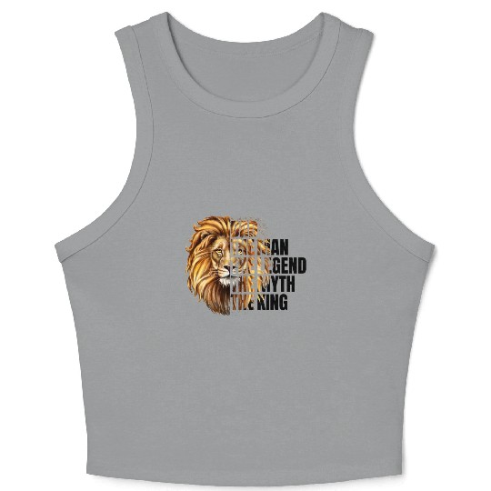 Dad the Man the Legend Leopard Lion Png Crop Tank Top