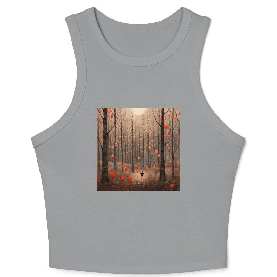Enchanted Whispers: Balloon-Leaved Symphony Crop Tank Top