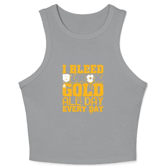 I Bleed Black And Gold Crop Tank Top