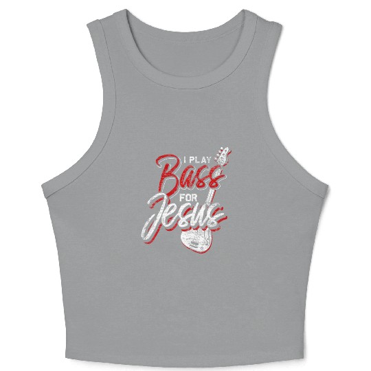 Jesus Bassist Christian Bass Player Bass Guitar Crop Tank Top