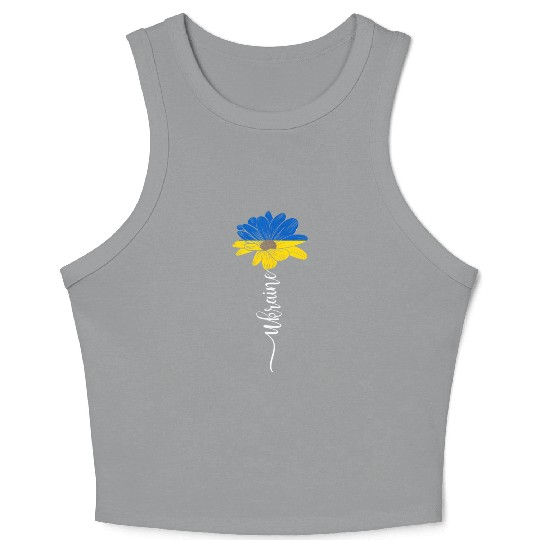 Ukraine Flag Sunflower Ukrainian Support Ukraine Crop Tank Top