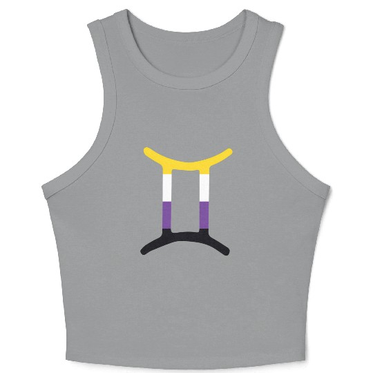 Non Binary Gemini Sign Non Binary Pride Crop Tank Top