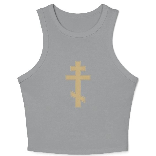Russian Orthodox Cross Slavo Byzantine Cross Crop Tank Top