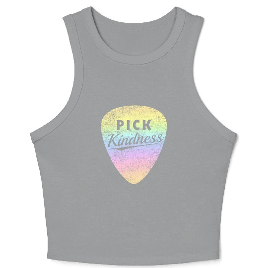 Pastel Rainbow Guitar Pick Pun Anti-Bullying Pick Crop Tank Top