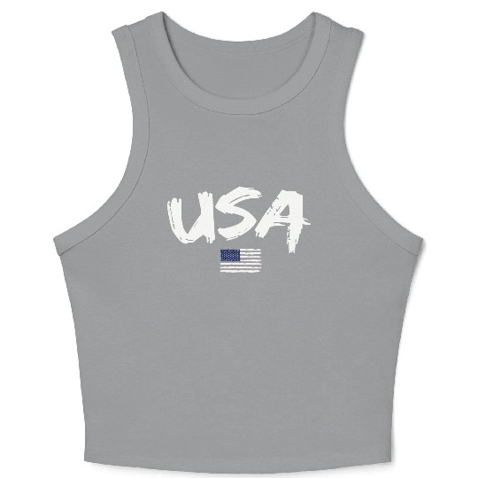 4th of July Crop Tank Top Women