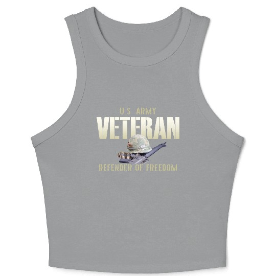 US Army Veteran: Defender of Freedom Crop Tank Top