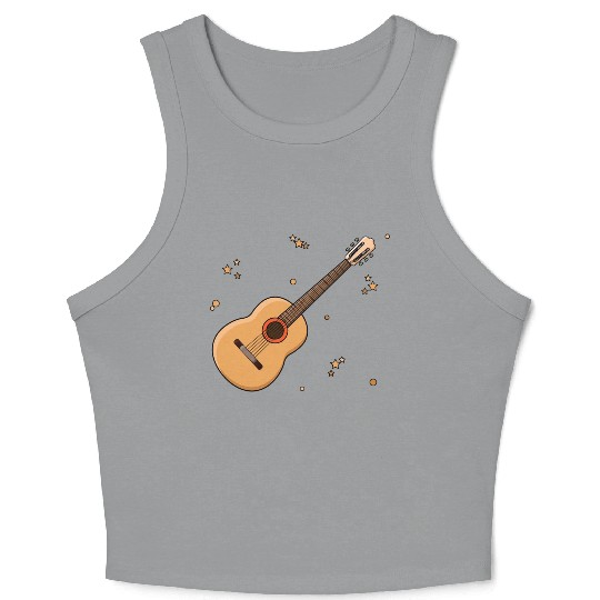 Cute Guitar Player Gift Kids Print Crop Tank Top