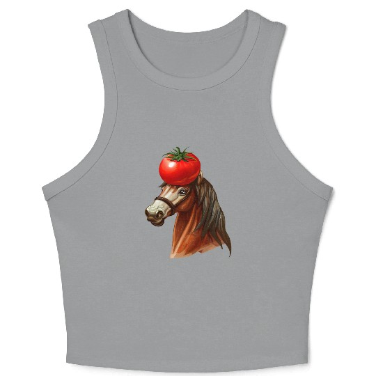 Horse Head Tomato Crop Tank Top