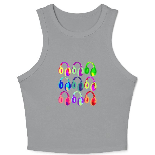 EDM DJ Headphones Dance Rave Music Festival Crop Tank Top