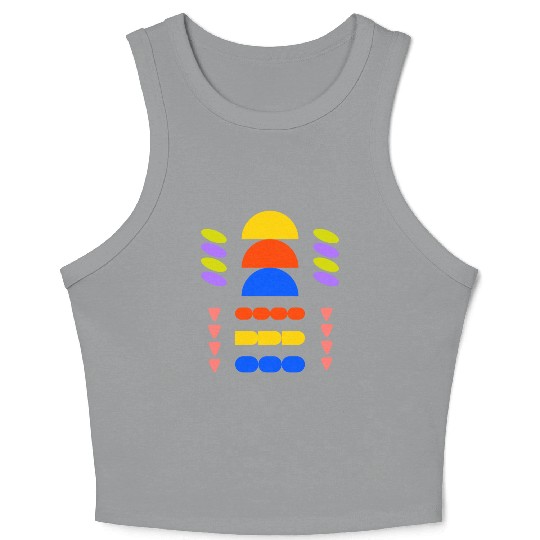 Colorful Abstract Geometric Artwork Crop Tank Top
