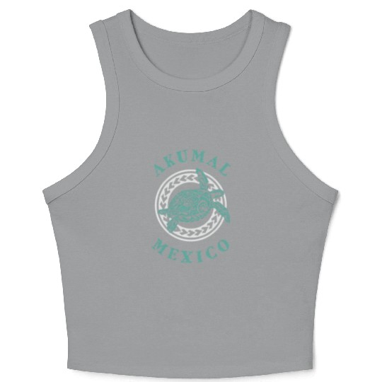 Akumal Meco T Tattoo Sea Turtle Crop Tank Top