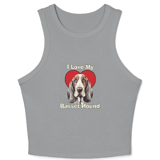 I Love My Basset Hound Puppy Crop Tank Top