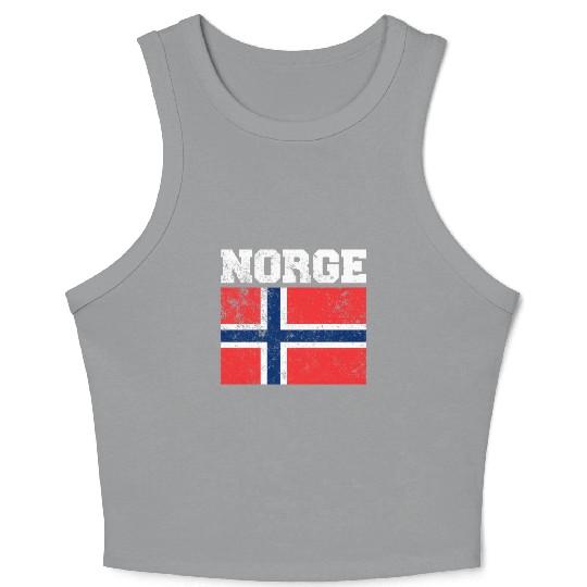 Norge Flag Norwegian Flag Crop Tank Top