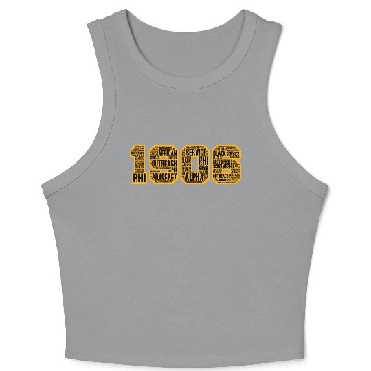 Mens Alpha African Fraternity Hand Sign 1906 Words Crop Tank Top