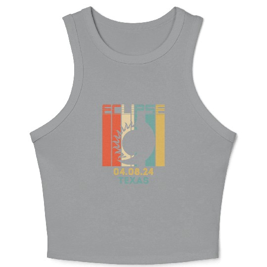 America Total Solar Eclipse 040824 Texas 2024 Crop Tank Top
