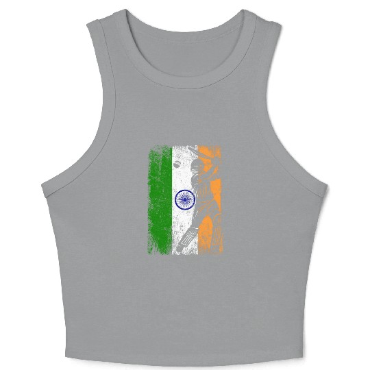 India Flag Indian Cricket Jersey Fan Player Coach Crop Tank Top