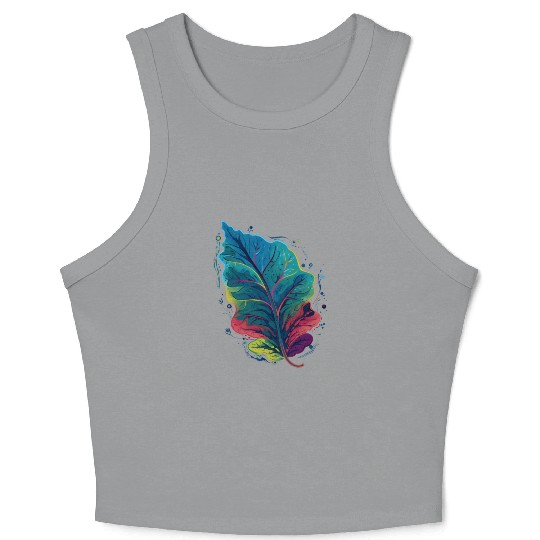 Colorful Leaf Autumn Fall Leaves Foliage Plant Crop Tank Top