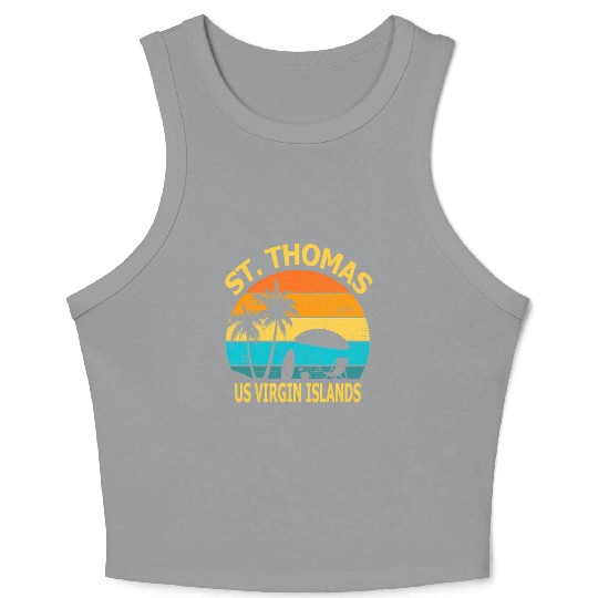 Travel St Thomas Us Virgin Islands Vacation Souven Crop Tank Top