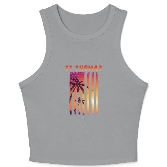 St Thomas Us Virgin Islands Patriotic Flag Crop Tank Top