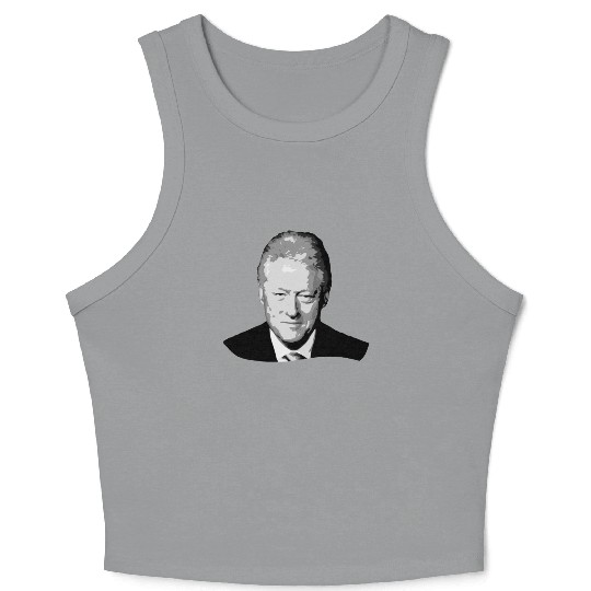 Bill Clinton Grayscale Pop Art Crop Tank Top
