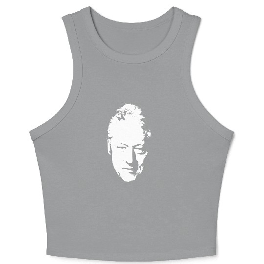 Bill Clinton White On Black Pop Art Crop Tank Top