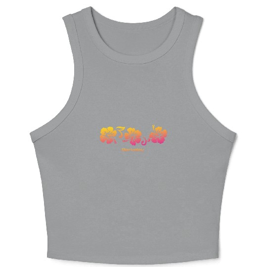 Berkeley California Hibiscus Souvenir Vacation Crop Tank Top