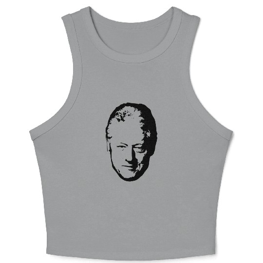 Bill Clinton Black On White Pop Art Crop Tank Top