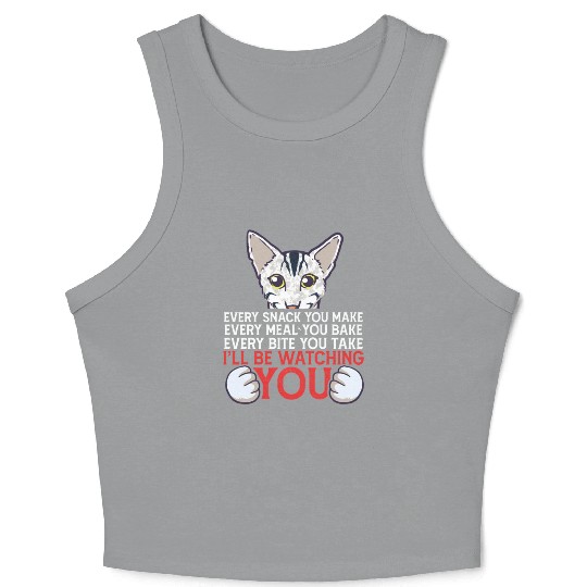 I'Ll Be Watching You Oriental Cat Owner Crop Tank Top