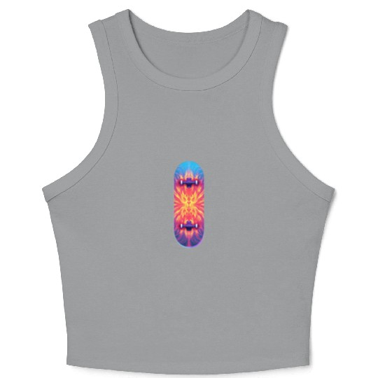 Skateboarding Skateboard Abstract Pattern Crop Tank Top