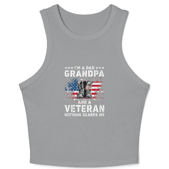 I Am A Dad A Pawpaw And A Veteran T Fathers Day Crop Tank Top
