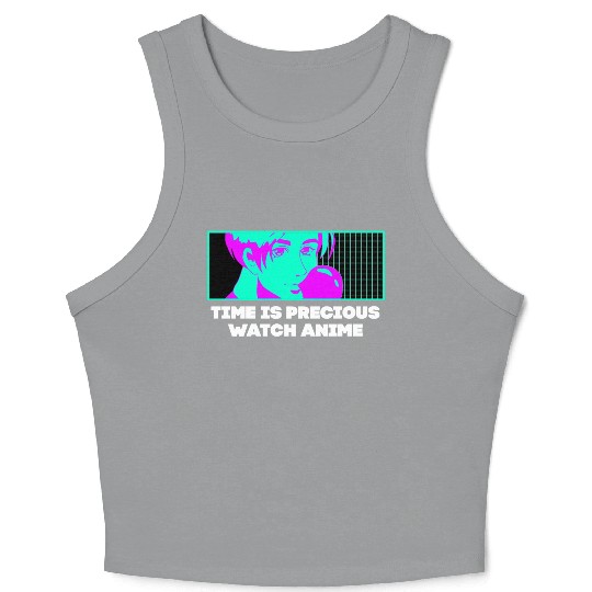 Time Is Precious Watch Anime Kawaii Japanese Cute Crop Tank Top