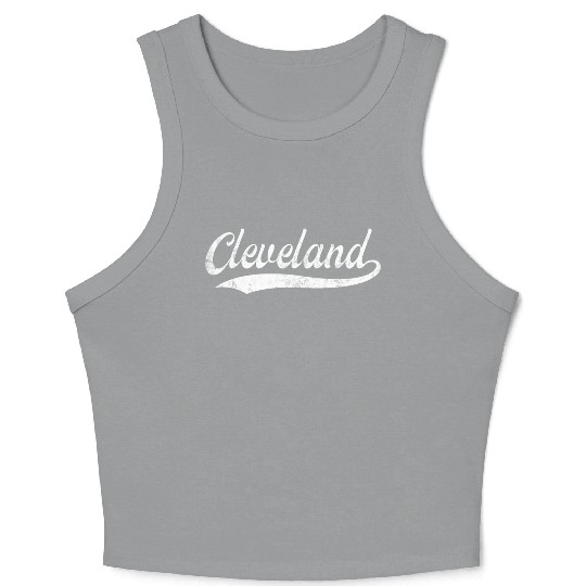 Vintage Cleveland Ohio Distressed Crop Tank Top
