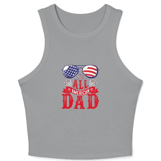 All American Dad America Pride US Patriot Crop Tank Top