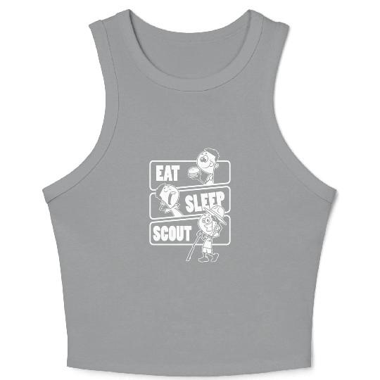 Eat Sleep Scout Repeat Hiking Scouting Scout Crop Tank Top