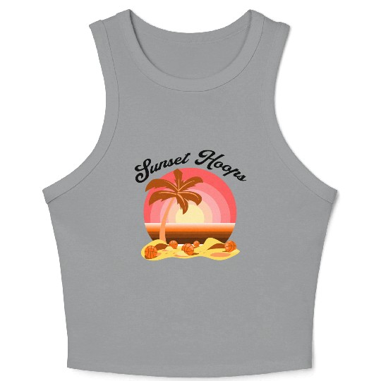 Basketball Gift: Sunset Hoops Crop Tank Top