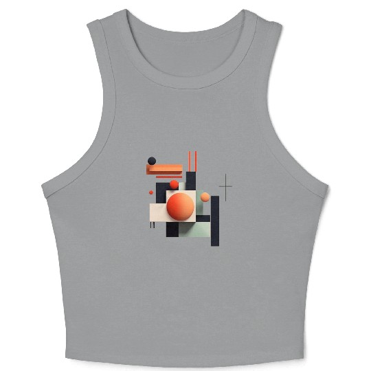 Abstract Circles and Squares Crop Tank Top