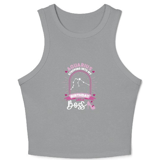 Aquarius Stepping Into Astrology Birth Sign Crop Tank Top