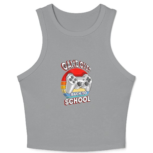 Funny Game Over Teacher Student Controller Back Crop Tank Top