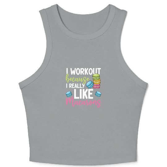 Funny Macaron Workout Ice Cream Sandwich Macaron Crop Tank Top