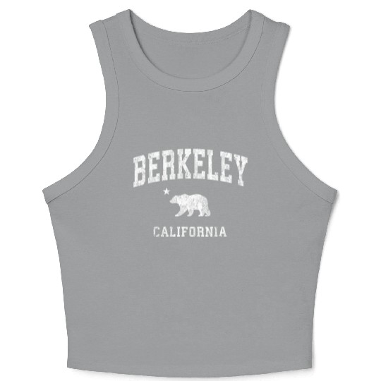 Berkeley California Ca Distressed Sports Crop Tank Top