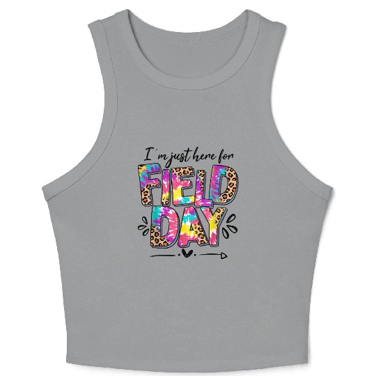 I'm Just Here for Field Leopard Skin and Tie-Dye Crop Tank Top